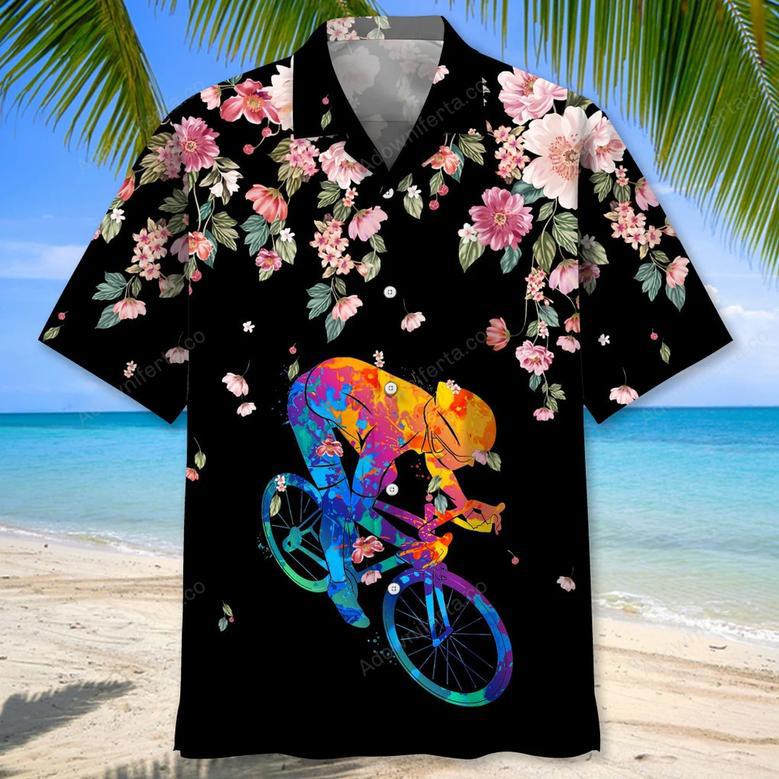 Cycling Watercolors Flower Hawaiian Shirt