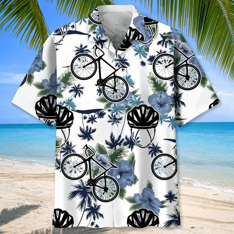 Cycling White Nature Hawaiian Shirt