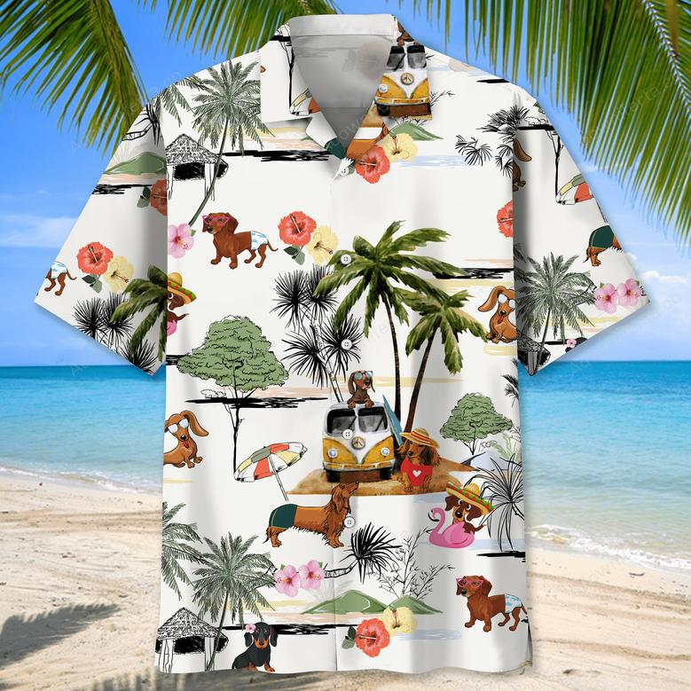 Dachshund Beach Funny Hawaiian Shirt