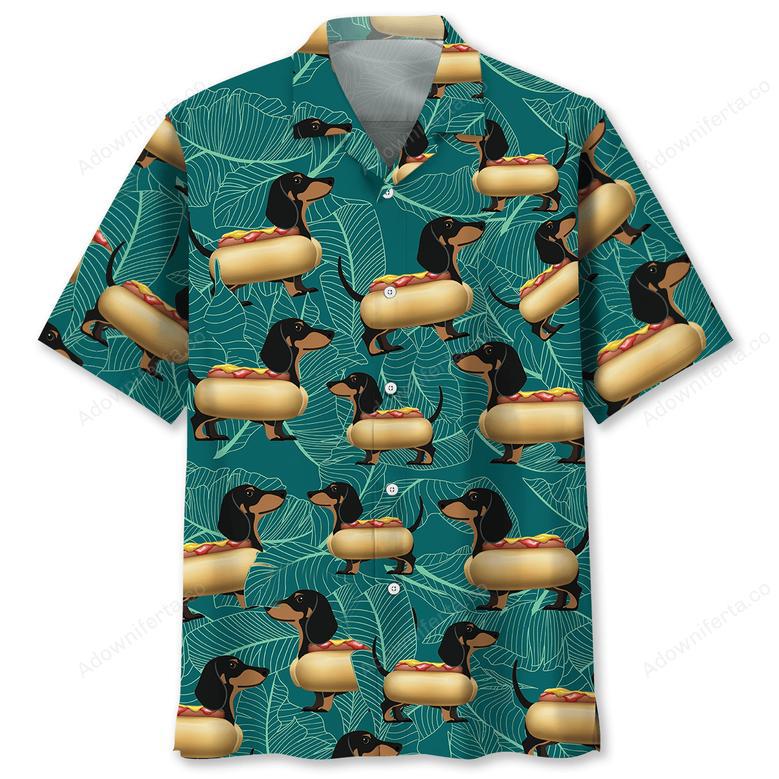 Dachshund Hot Dog Hawaiian Shirt