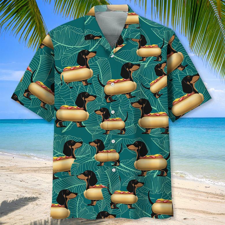 Dachshund Hot Dog Hawaiian Shirt