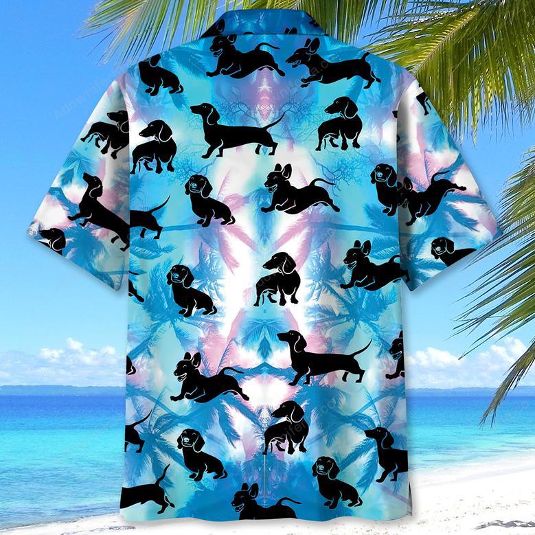 Dachshund Neon Tropical Hawaiian Shirt