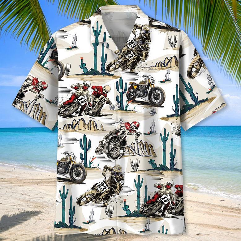 Desert Flat-Track Bike Racing Hawaiian Shirt