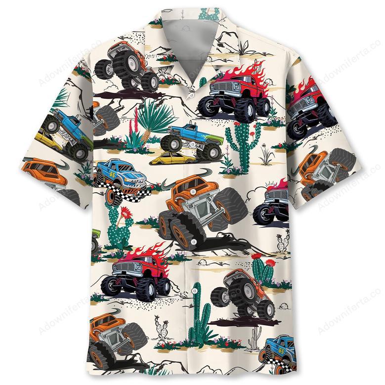 Desert Funny Monster Truck Hawaiian Shirt