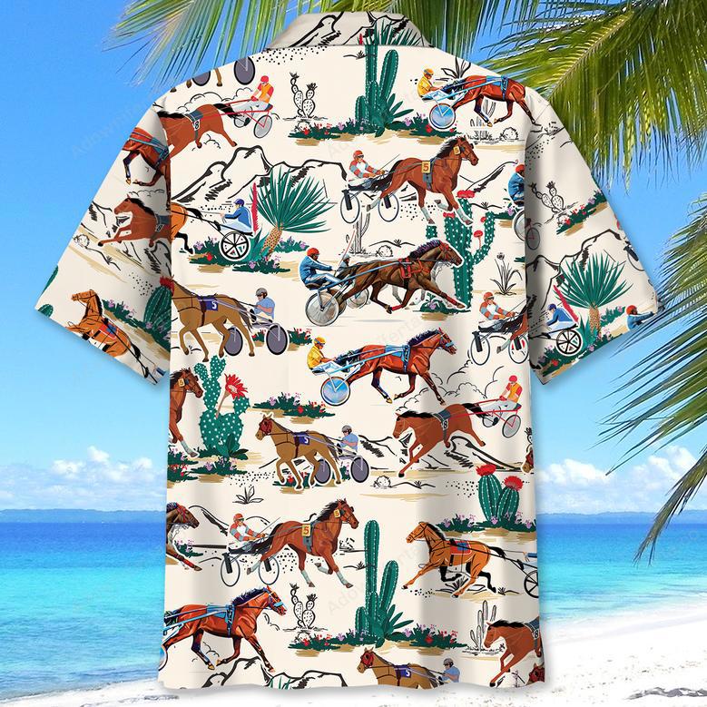 Desert Horse Harness Racing Hawaiian Shirt