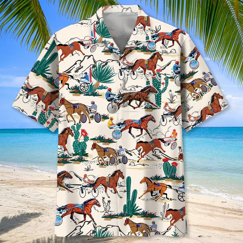 Desert Horse Harness Racing Hawaiian Shirt