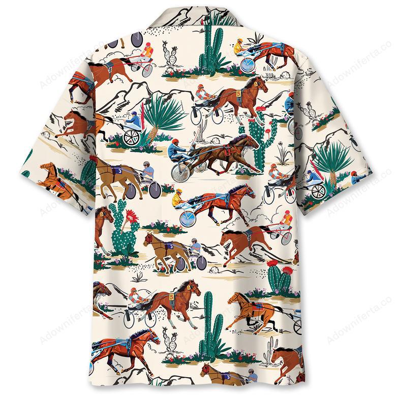 Desert Horse Harness Racing Hawaiian Shirt