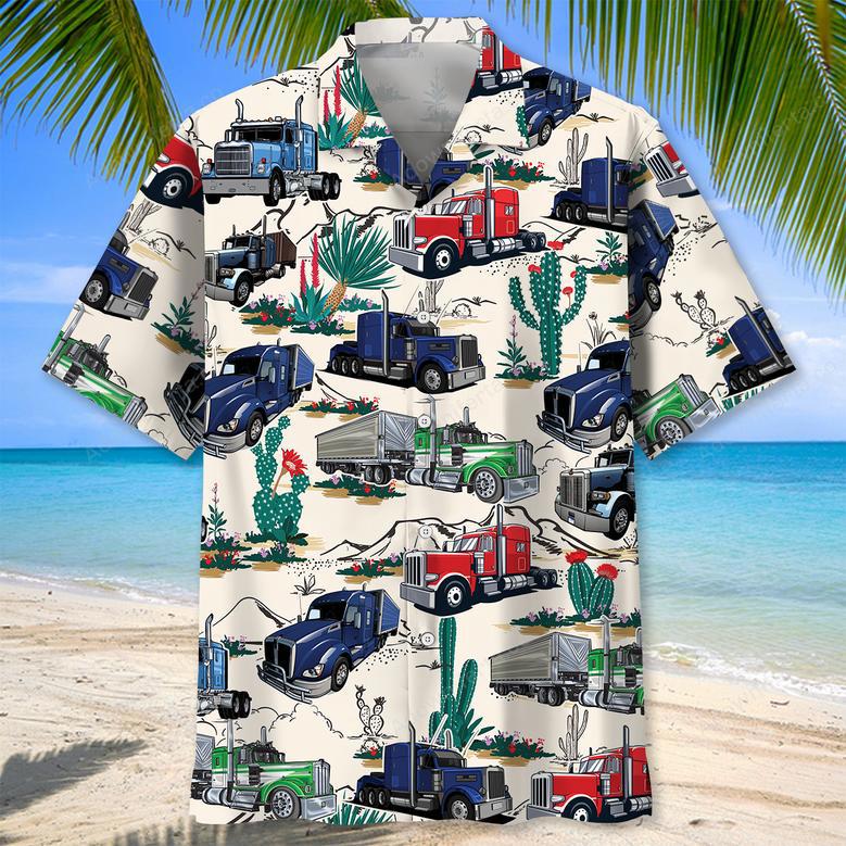 Desert Semi Truck Hawaiian Shirt