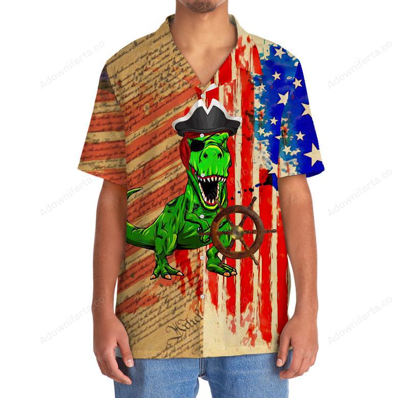 Dinosaur Pirate Hawaiian Shirt