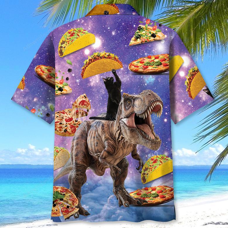 Dinosaur Pizza Cat Hawaiian Shirt