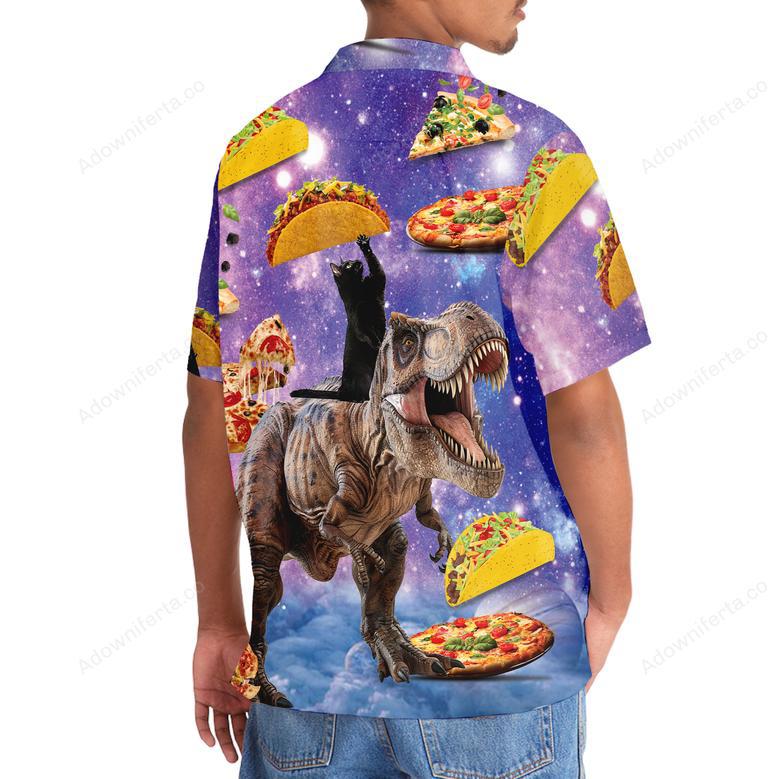 Dinosaur Pizza Cat Hawaiian Shirt