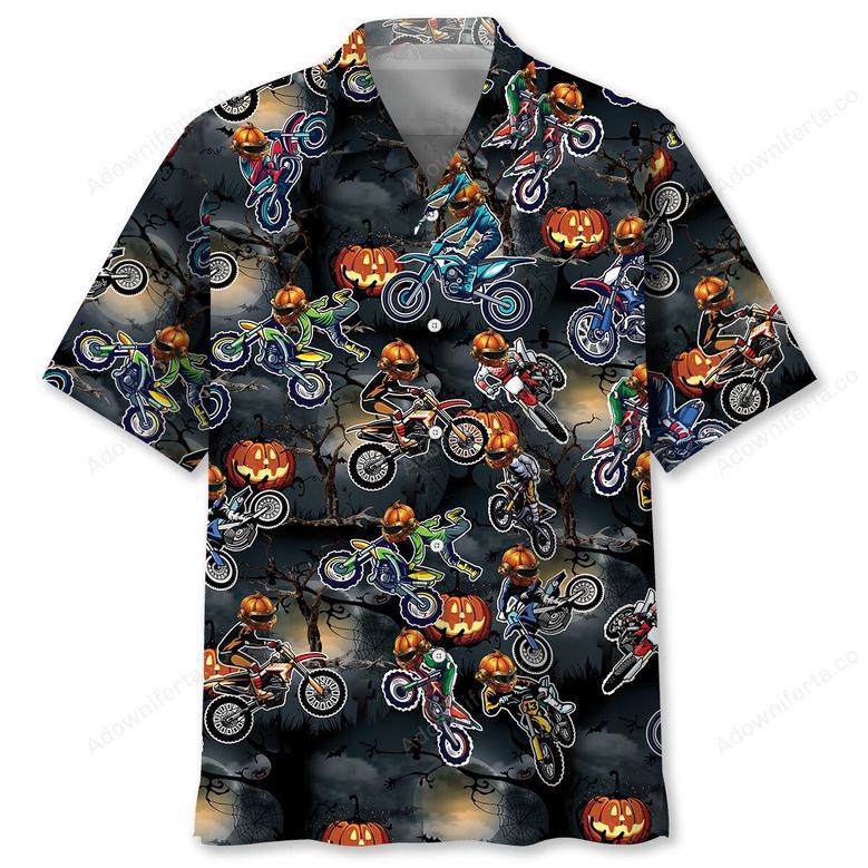 Dirt Bike Halloween Night Hawaiian Shirt