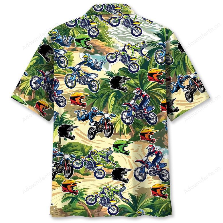 Dirt Bike Tropical Terrain Hawaiian Shirt