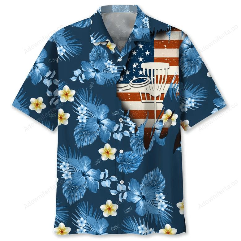 Disc Golf Usa Blue Tropical Hawaiian Shirt