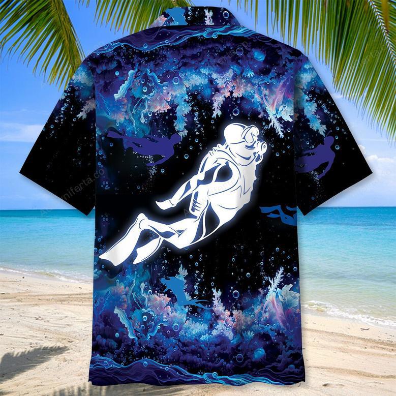 Diving In Deep Down Of The Ocean Hawaiian Shirt