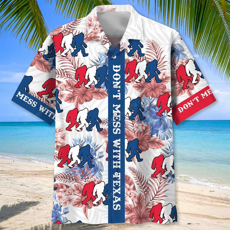 Don't Mess With Texas Bigfoot Hawaiian Shirt