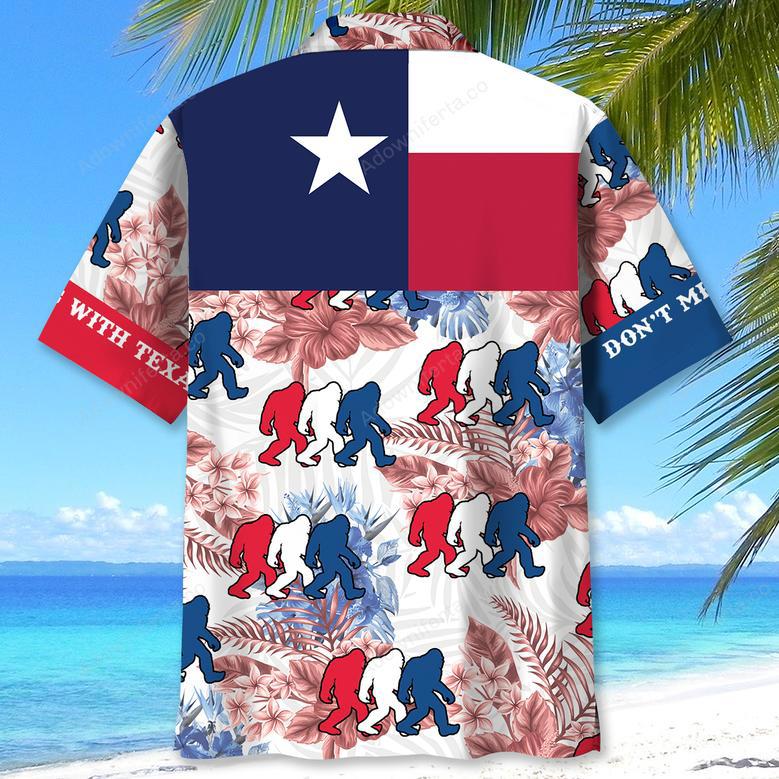 Don't Mess With Texas Bigfoot Hawaiian Shirt