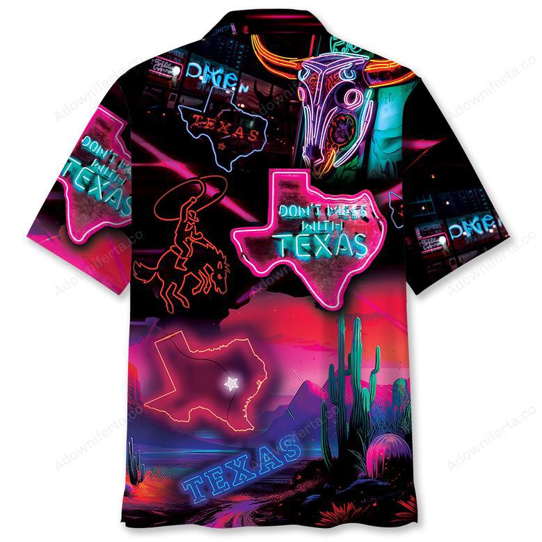 Don't Mess With Texas Neon Style Hawaiian Shirt