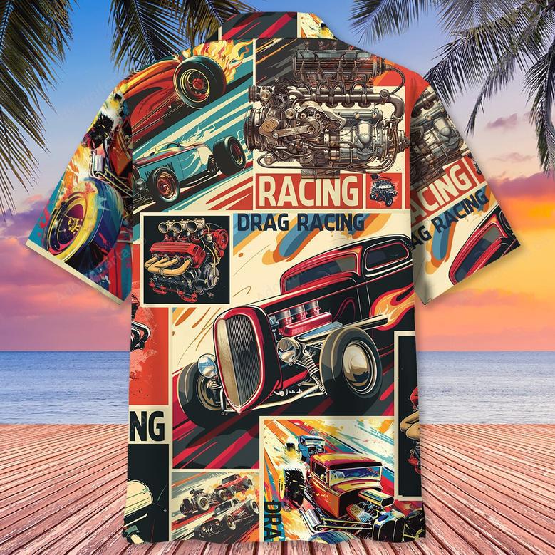 Drag Racing Retro Magazine Hawaiian Shirt