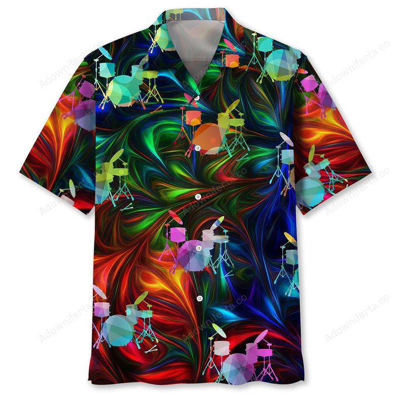 drum colorful hawaiian shirt