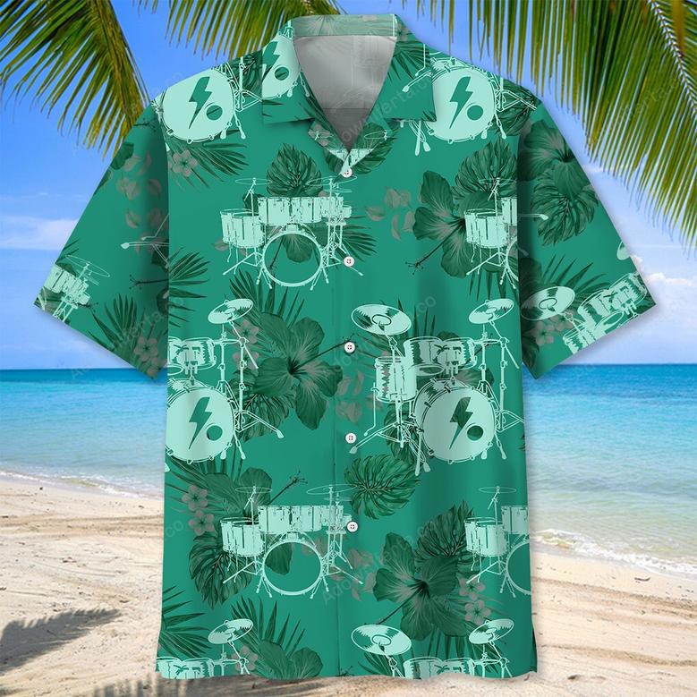 Drum Kelly Green Hawaiian Shirt