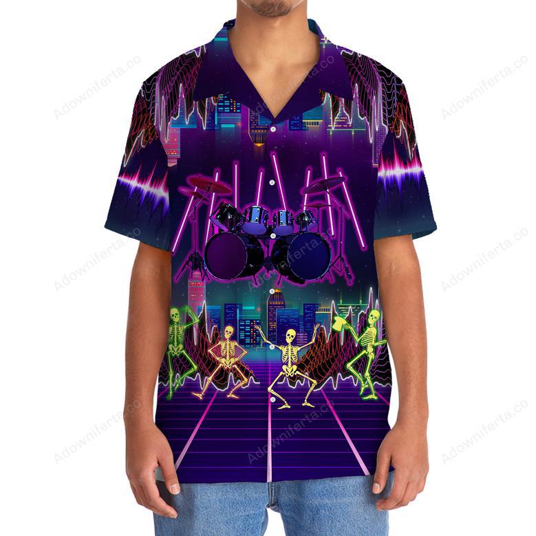 Drum Skeleton Hawaiian Shirt