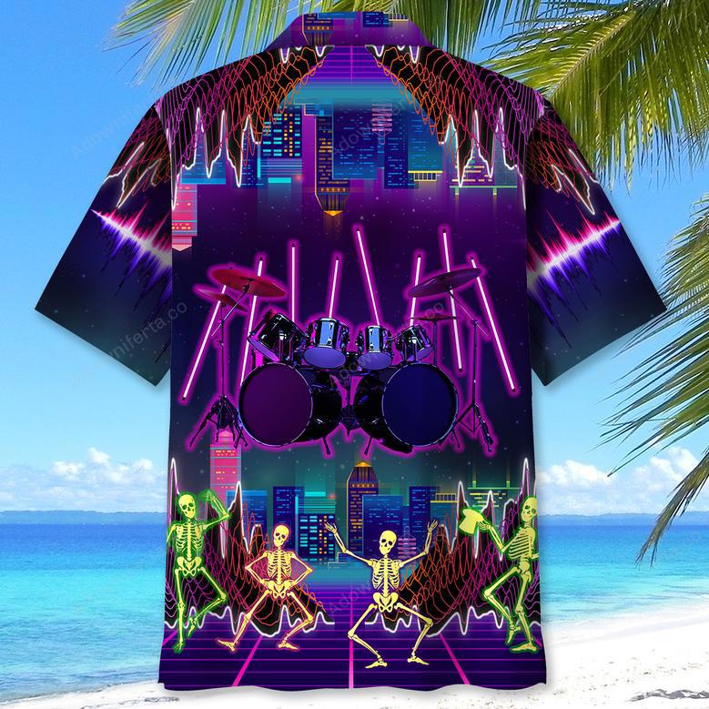 Drum Skeleton Hawaiian Shirt