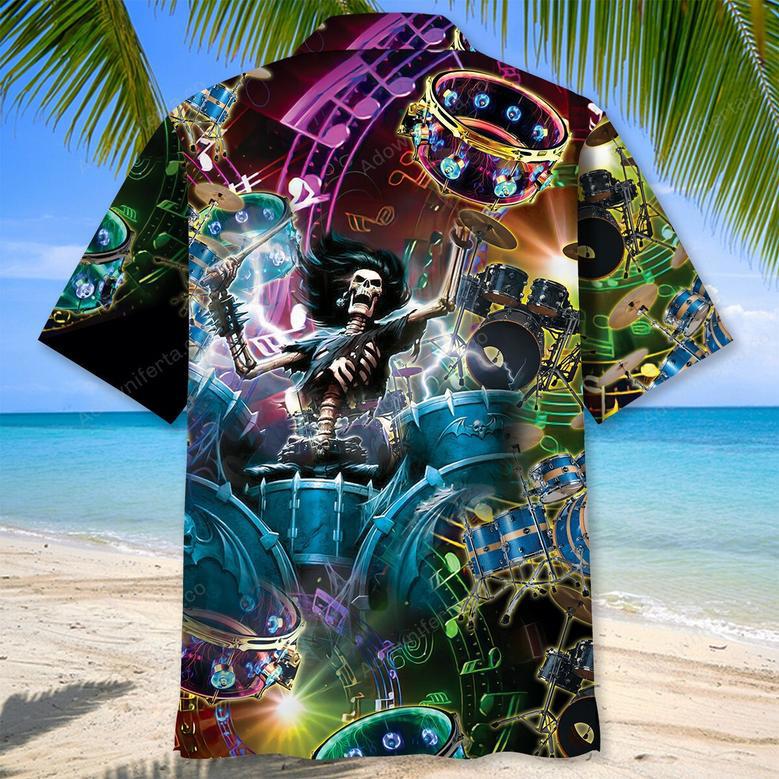 Drum Skull Hawaiian Shirt