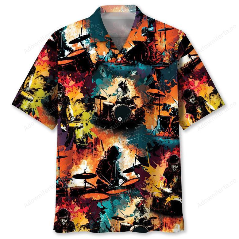 Drum Watercolor Hawaiian Shirt