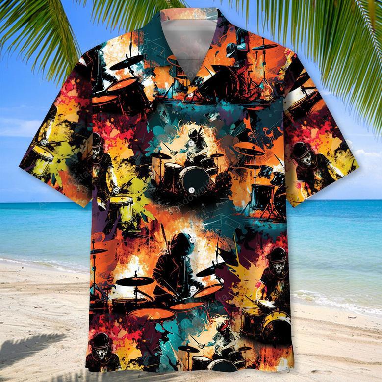 Drum Watercolor Hawaiian Shirt