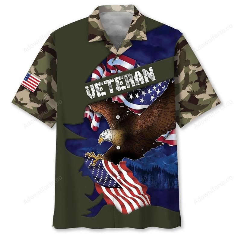 Eagle Camouflage Patriotic Day Hawaiian Shirt