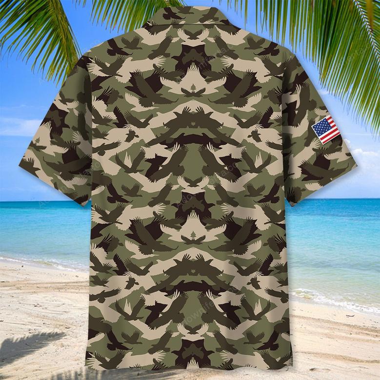 Eagle Camouflage Patriotic Day Hawaiian Shirt