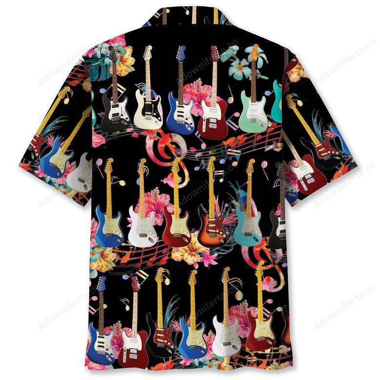 Electric Guitar Flower Hawaiian Shirt