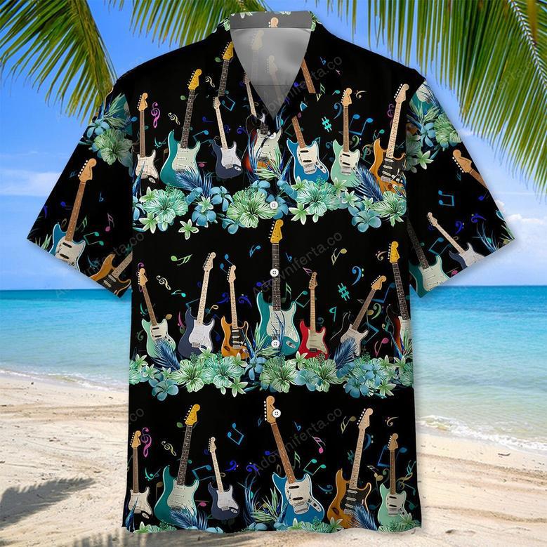 electric guitar hawaiian shirt