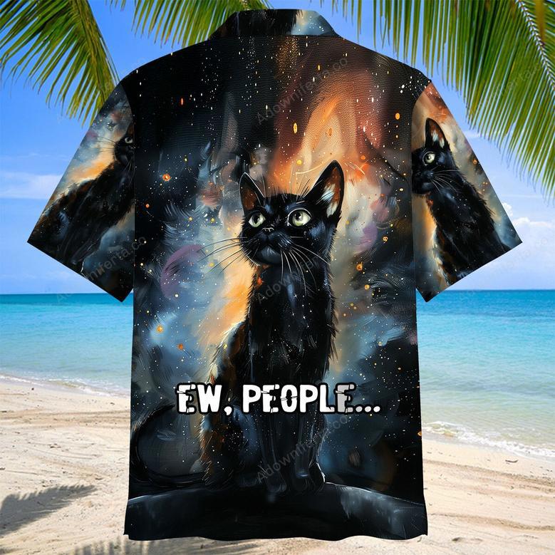 Ew People Black Cat Hawaiian Shirt