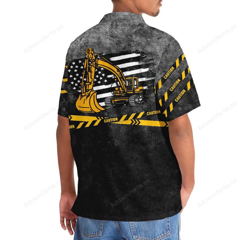 Excavator Safety Hawaiian Shirt