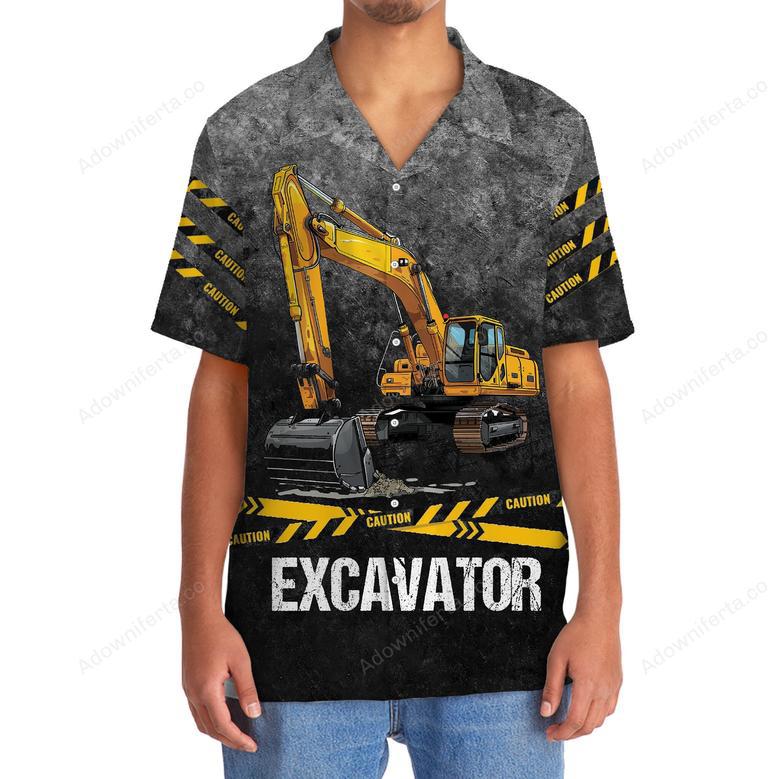 Excavator Safety Hawaiian Shirt