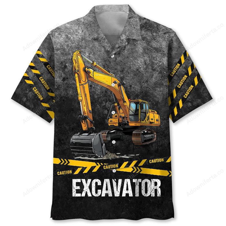 Excavator Safety Hawaiian Shirt