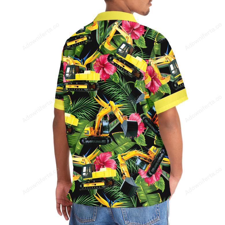 Excavator Tropical Hawaiian Shirt