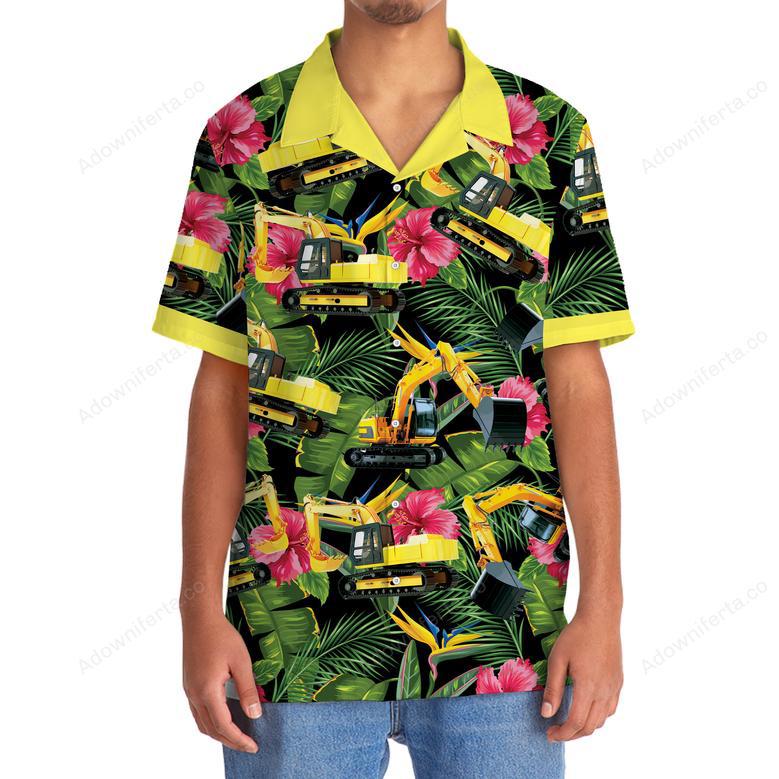 Excavator Tropical Hawaiian Shirt