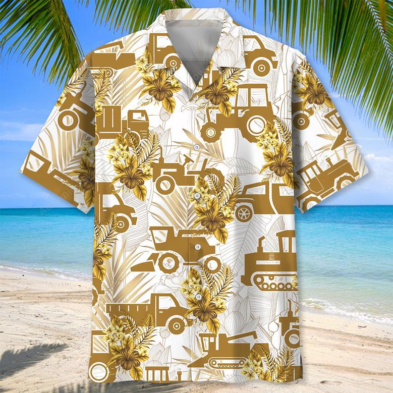 Farmer Vehicles Tropical Hawaiian Shirt