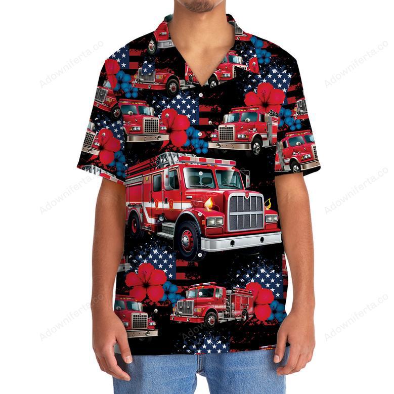 Fire Truck American Hawaiian Shirt