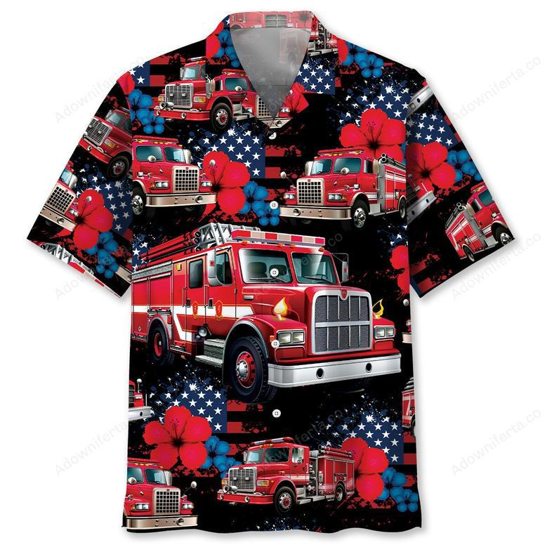 Fire Truck American Hawaiian Shirt