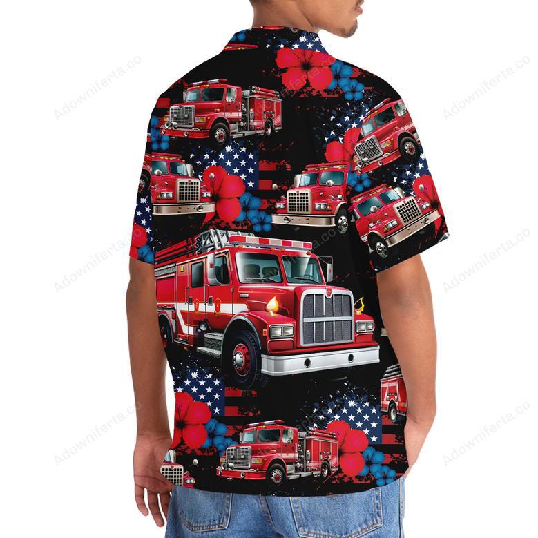 Fire Truck American Hawaiian Shirt