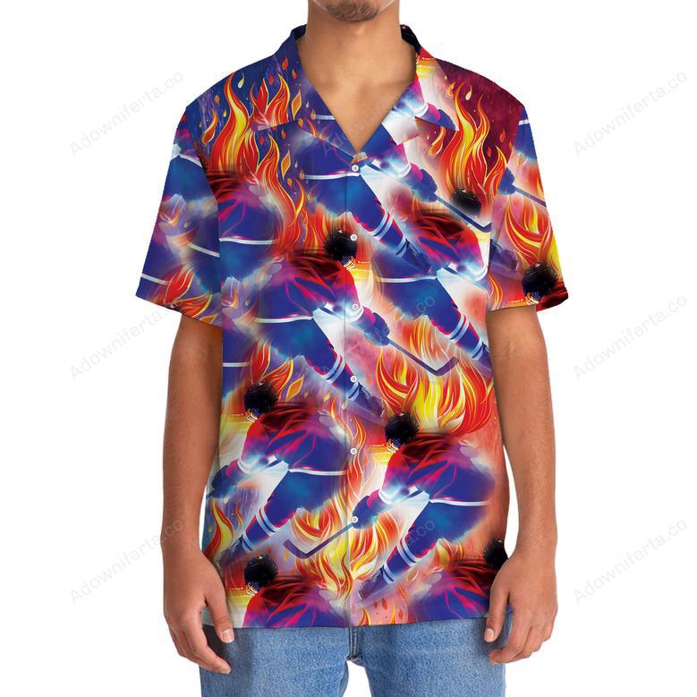 Fire USA Hockey Hawaiian Shirt