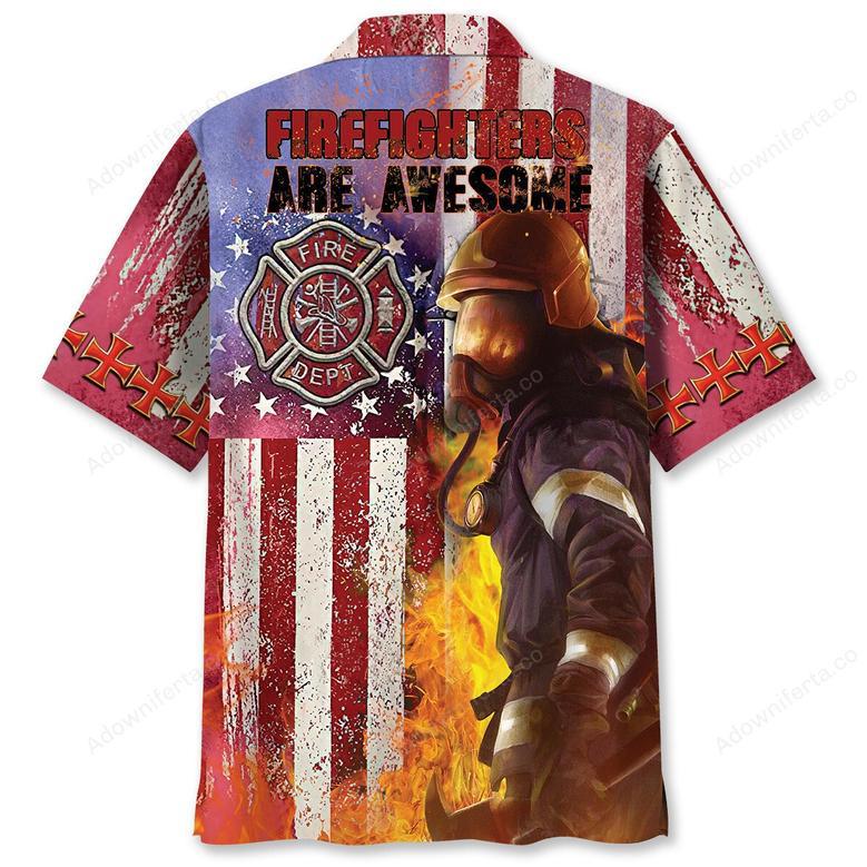 Firefighter Usa Hawaiian Shirt