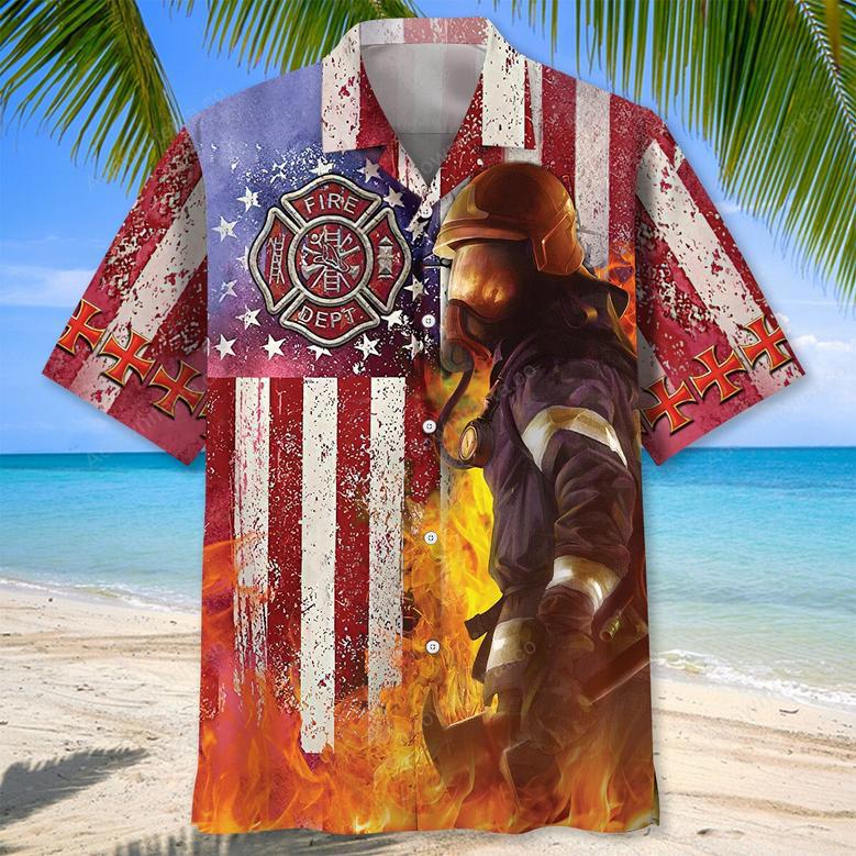 Firefighter Usa Hawaiian Shirt