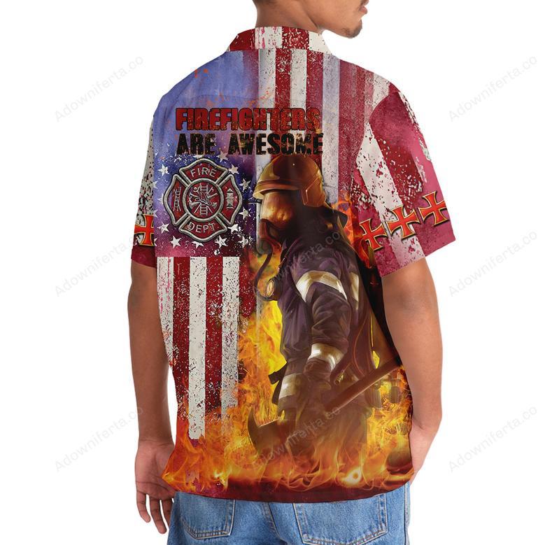 Firefighter Usa Hawaiian Shirt