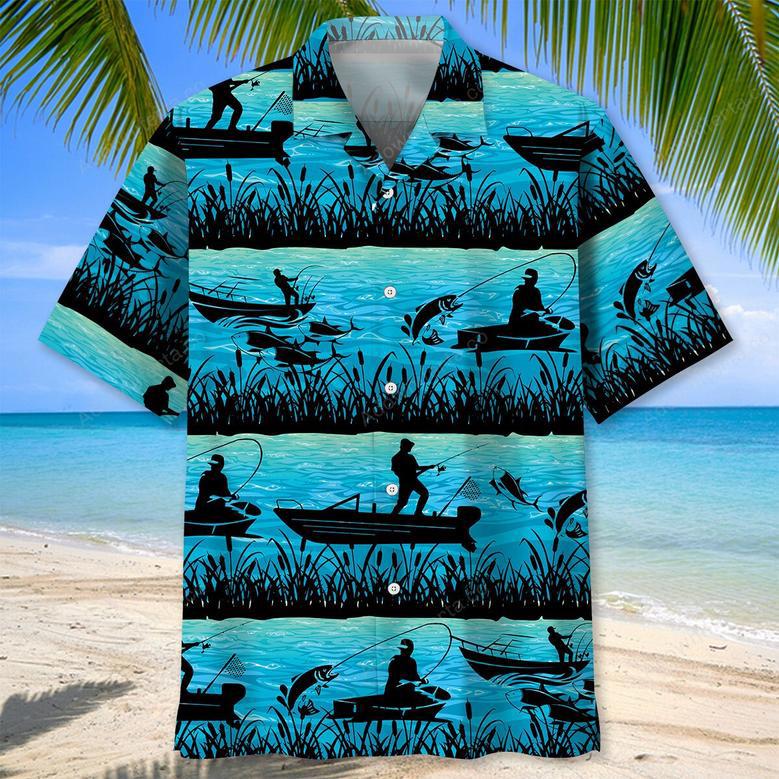 Fishing Blue Hawaiian Shirt