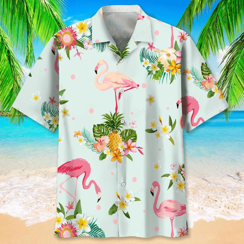 Flamingo Flowers Hawaiian Shirt